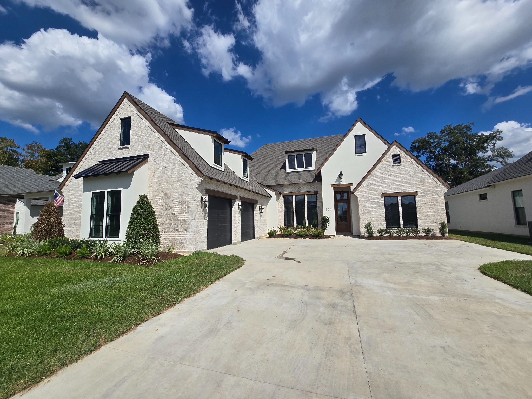 Exterior freshly painted home