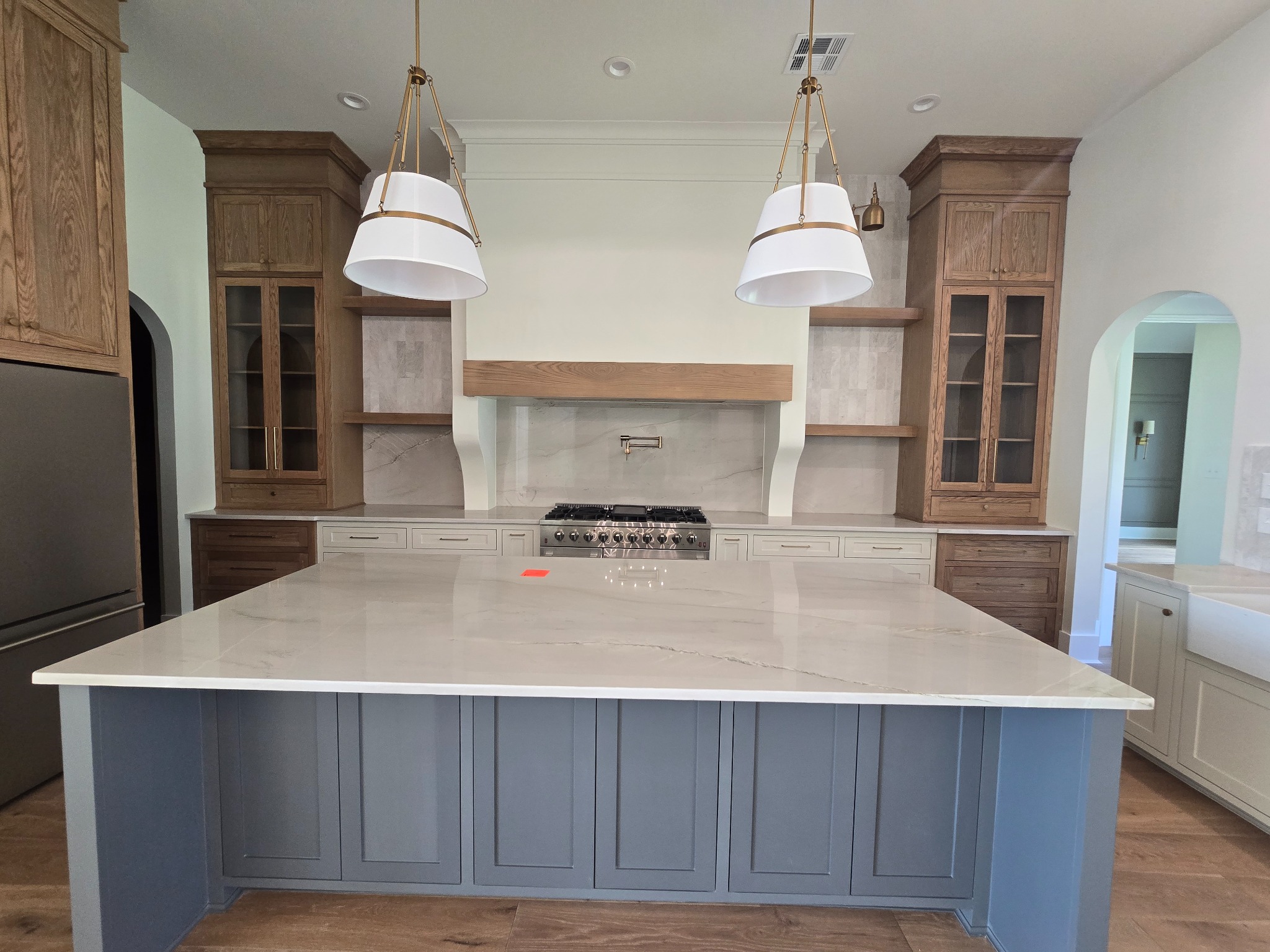 Kitchen island and cabinetry refinished