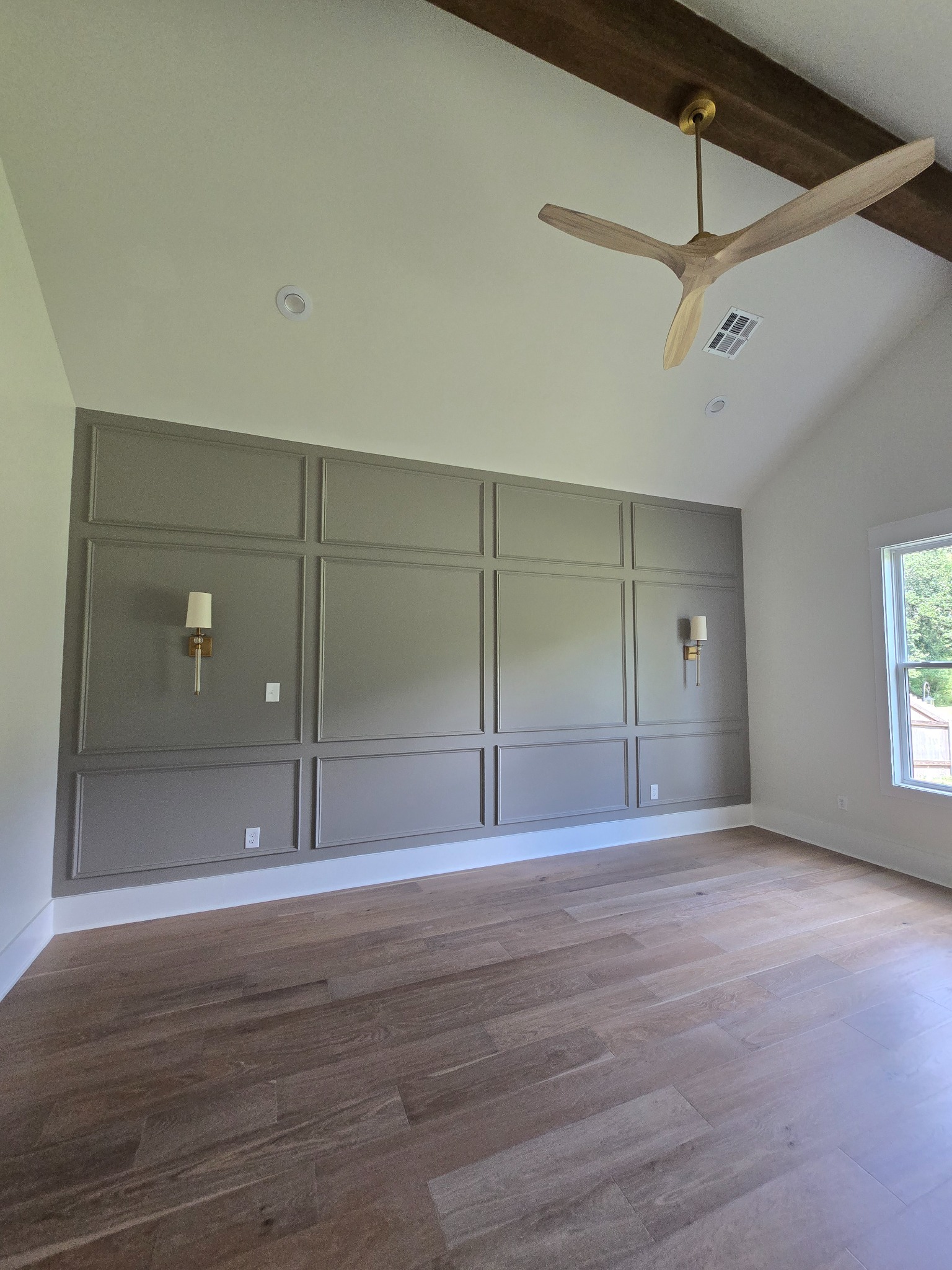 Accent wall painted in master bedroom